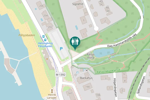 Map showing location of Dag Hammarskjölds väg Toilet