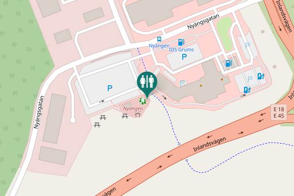 Map showing location of Nyängsgatan Toilet