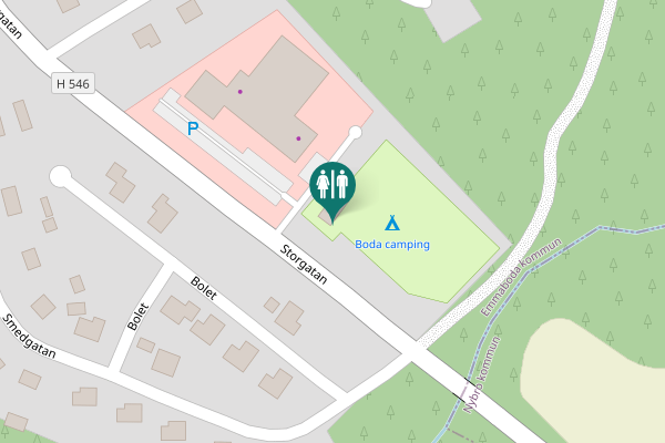 Map showing location of Storgatan Toilet