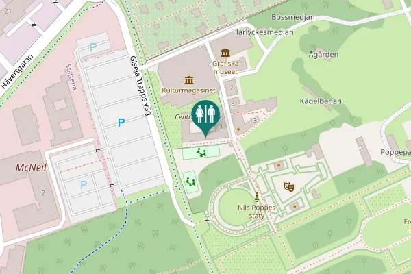 Map showing location of Gisela Trapps väg 3 Toilet