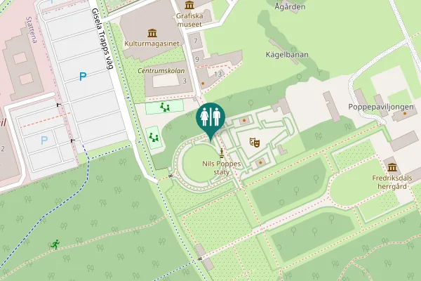 Map showing location of Gisela Trapps väg 15 Toilet