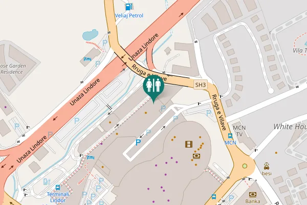 Map showing location of Rruga e Vilave Toilet