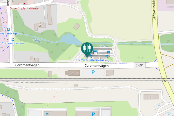 Map showing location of Coromantvägen 2 Toilet