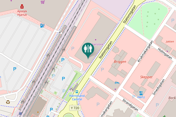 Map showing location of Stationsgatan Toilet