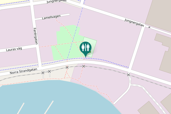 Map showing location of Norra Strandgatan Toilet