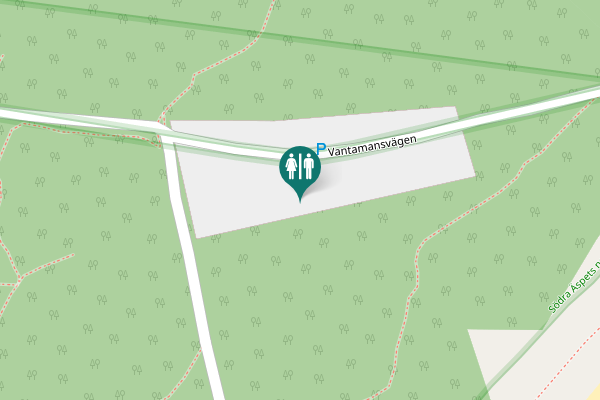 Map showing location of Vantamansvägen Toilet