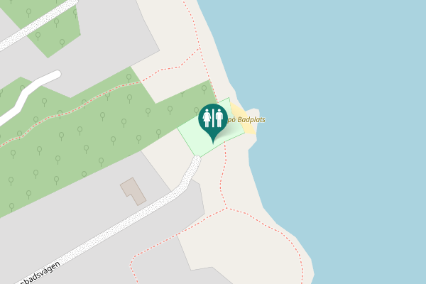 Map showing location of Havsbadsvägen Toilet
