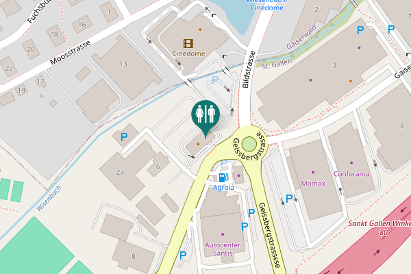 Map showing location of McDonald's