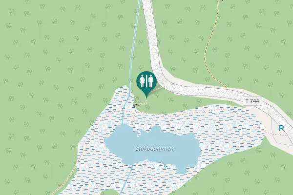 Map showing location of T 744 Toilet