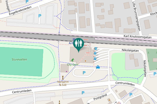 Map showing location of Karl Knutssonsgatan Toilet