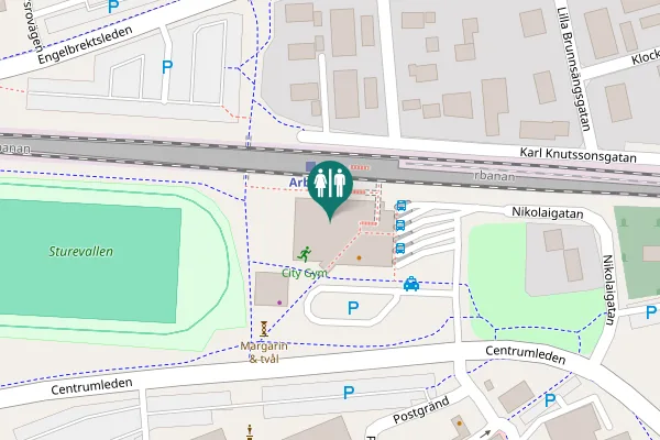 Map showing location of Karl Knutssonsgatan Toilet