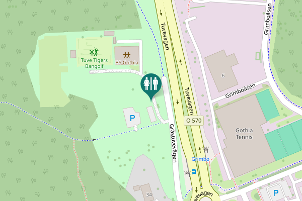 Map showing location of Grästuvevägen Toilet
