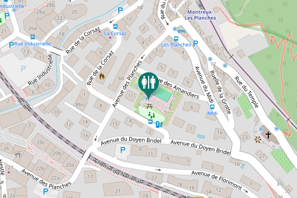 Map showing location of Avenue des Planches 11 Toilet