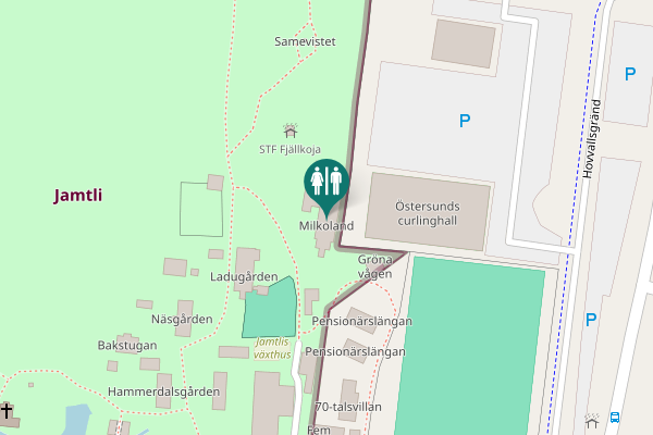 Map showing location of Gunder Häggs väg 5 Toilet