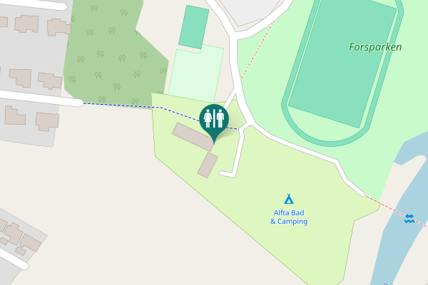Map showing location of Forsparksvägen Toilet