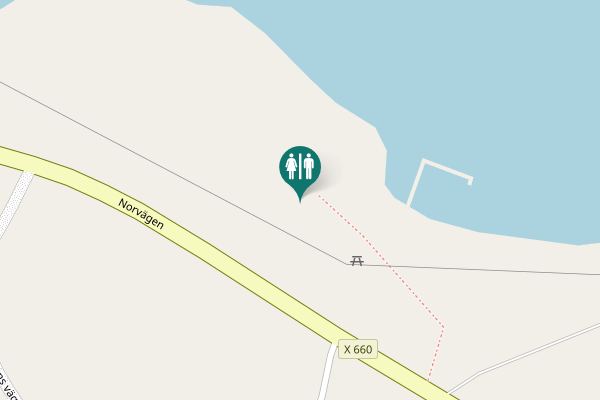 Map showing location of Norvägen Toilet