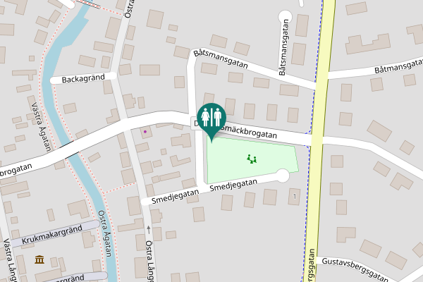 Map showing location of Smäckbrogatan Toilet