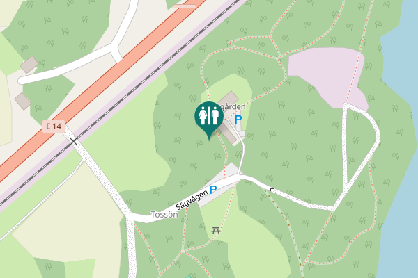 Map showing location of Försvarsstigen Toilet