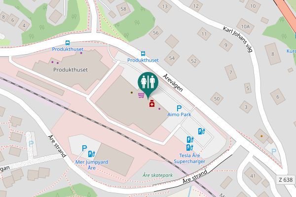 Map showing location of Årevägen 51 Toilet