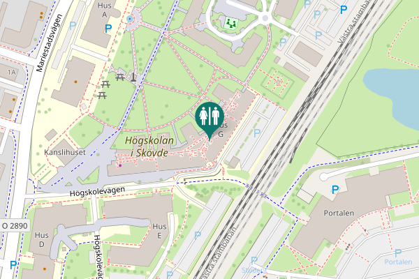 Map showing location of Skövde Toilet