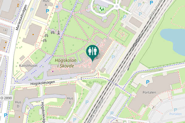 Map showing location of Skövde Toilet