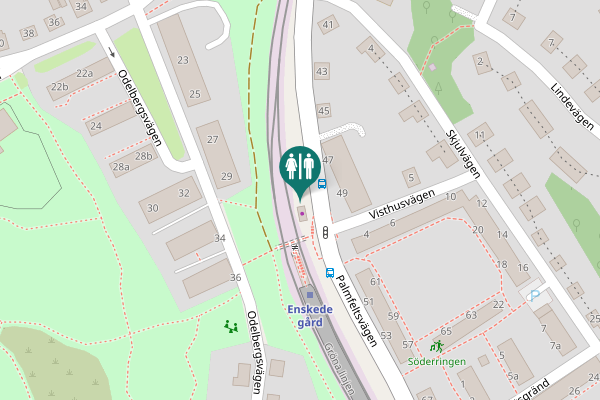 Map showing location of Palmfeltsvägen 28 Toilet