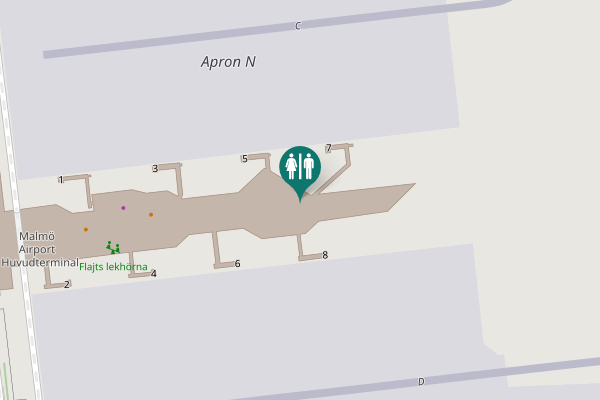Map showing location of Fältvägen Toilet