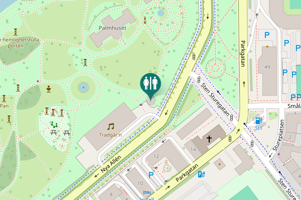 Map showing location of Nya Allén 11 Toilet