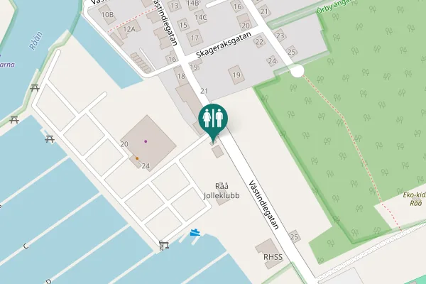 Map showing location of Västindiegatan 28 Toilet