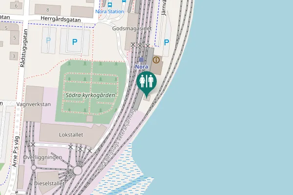 Map showing location of Järnvägsgatan Toilet