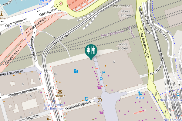 Map showing location of Toalett & Lounge
