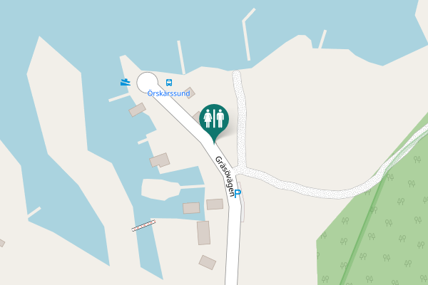 Map showing location of Gräsövägen Toilet