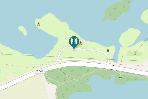 Map showing location of T 644 Toilet