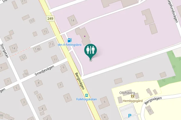 Map showing location of Bergsvägen 10 Toilet