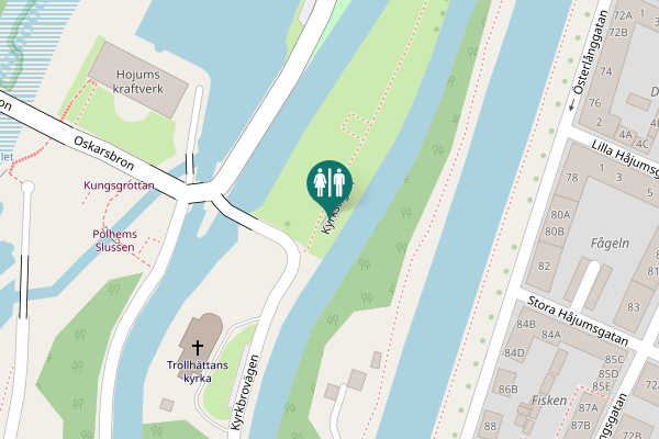 Map showing location of Kyrkstigen Toilet