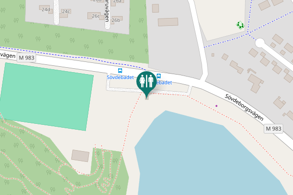 Map showing location of Sövdeborgsvägen Toilet