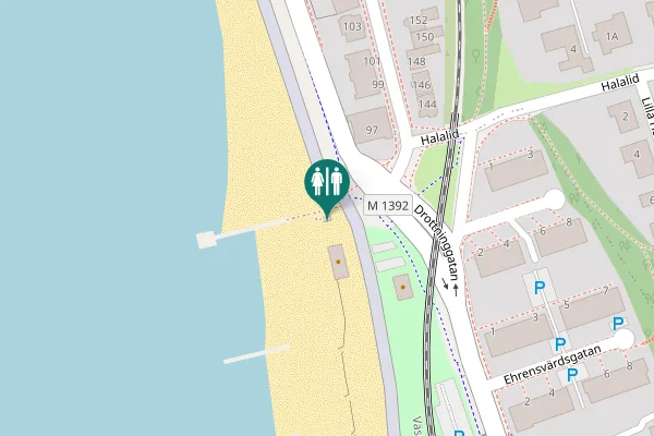 Map showing location of Helsingborg Toilet
