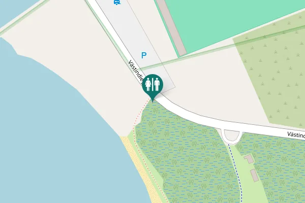 Map showing location of Västindiegatan Toilet