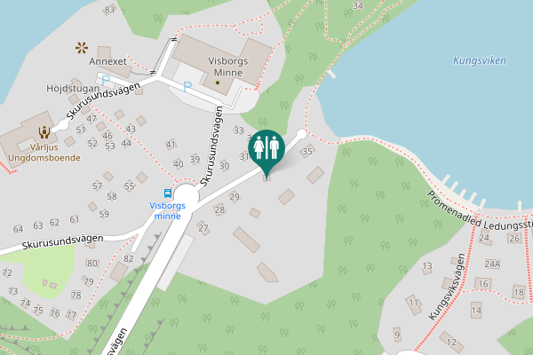 Map showing location of Skurusundsvägen Toilet