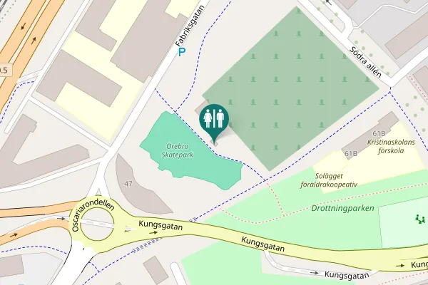 Map showing location of Kungsgatan Toilet