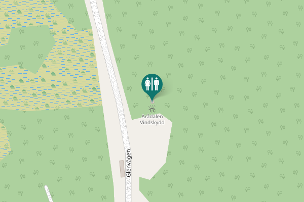 Map showing location of Glenvägen Toilet