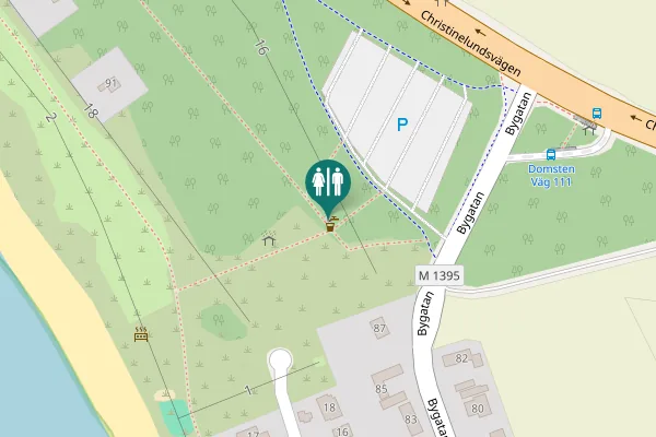 Map showing location of Bygatan 87 Toilet