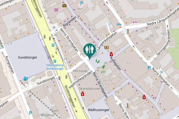 Map showing location of Konsul Olssons plats Toilet