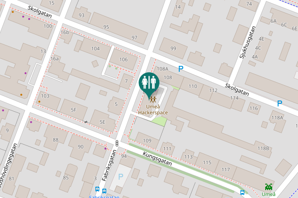 Map showing location of Fabriksgatan 8B Toilet