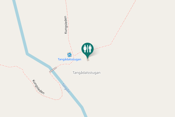 Map showing location of Kungsleden Toilet