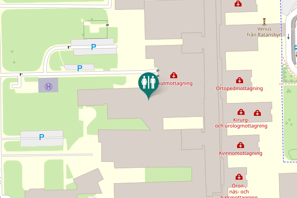 Map showing location of Lasarettsvägen 23 Toilet