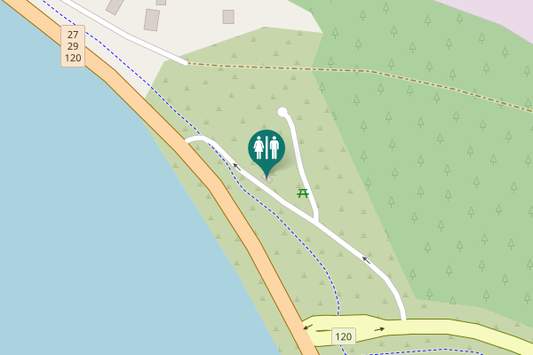 Map showing location of 27;29;120 Toilet