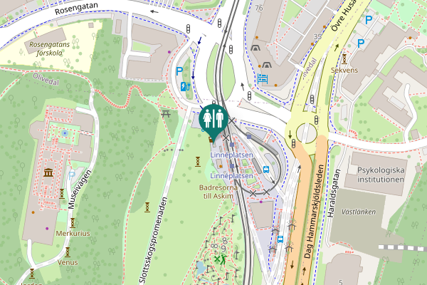Map showing location of Linnéplatsen 11 Toilet