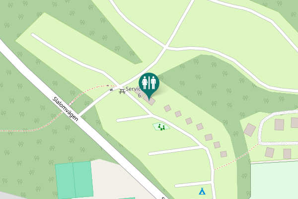 Map showing location of Slalomvägen Toilet