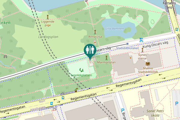 Map showing location of Kung Oscars väg Toilet